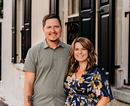 A photo of Kevin and Chelsea Enloe, owners of Enloe Studio